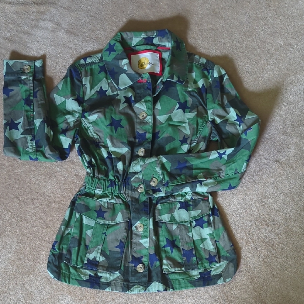 🌠Boden Camouflage Star Jacket in Green and Blue, New Without Tags